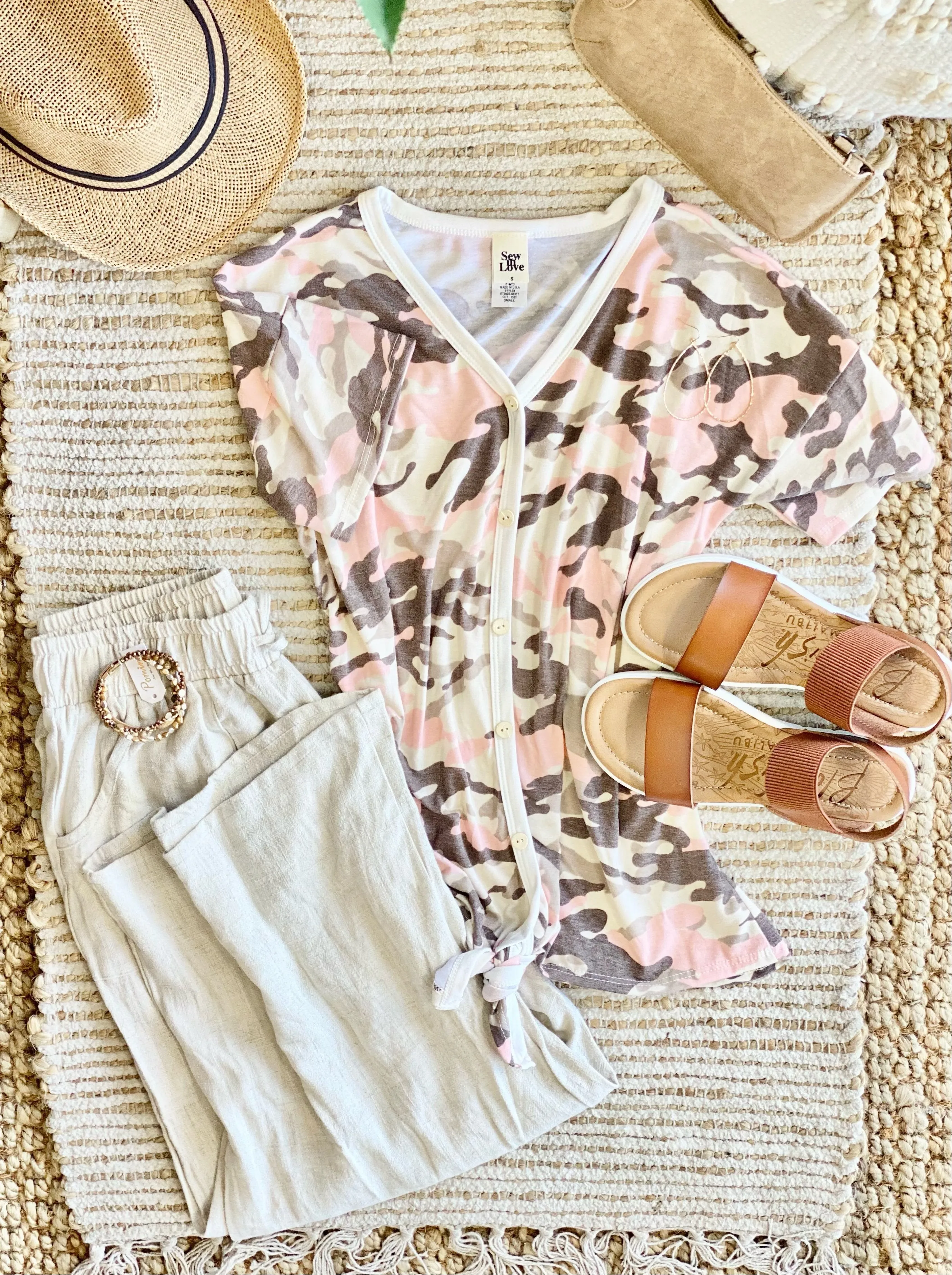 No Secrets Here Top In Coral Camoflauge