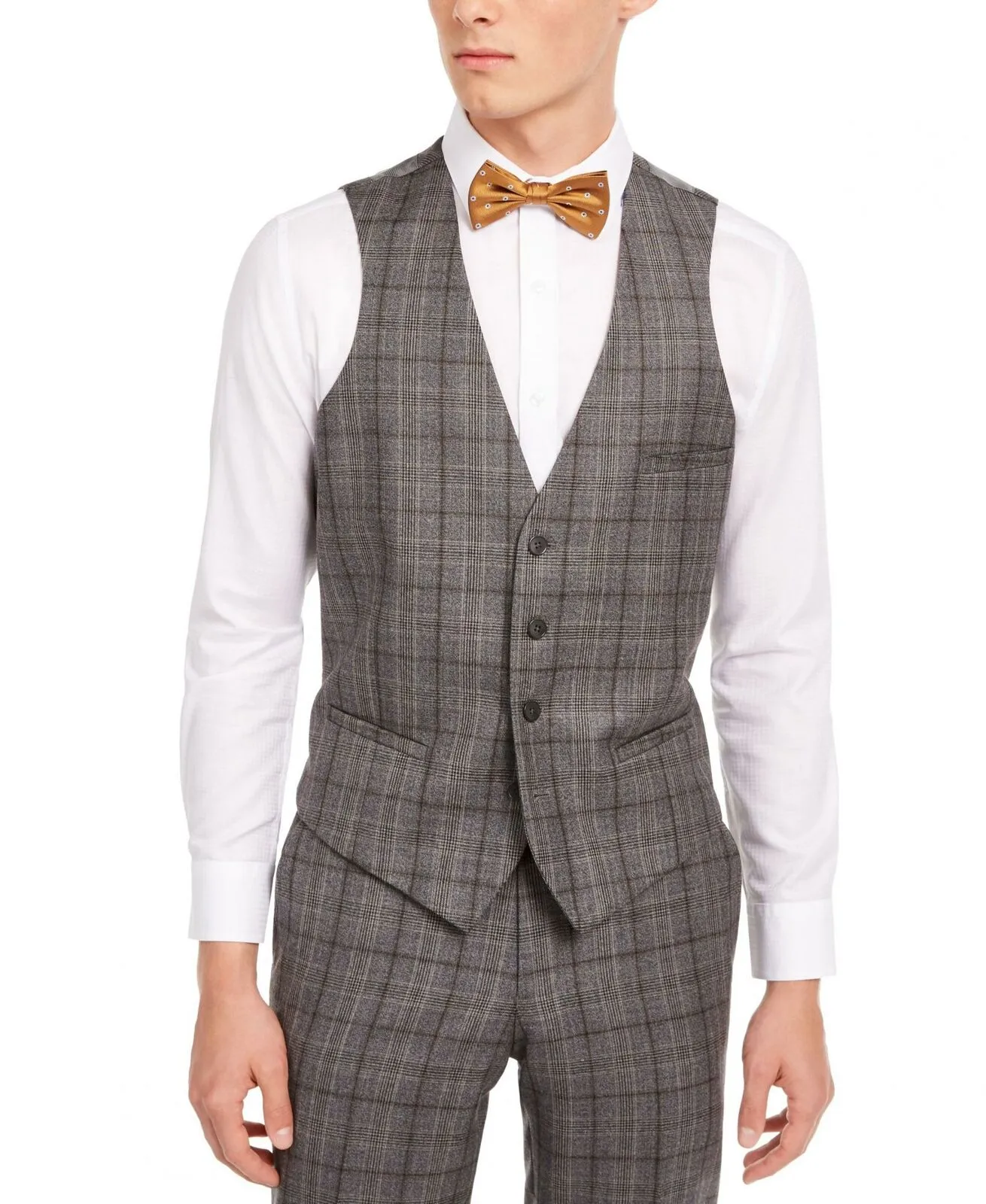NWT Bar III Men's Slim-Fit Plaid Suit Separate Vest. HOCHVC7Y61 X-Large