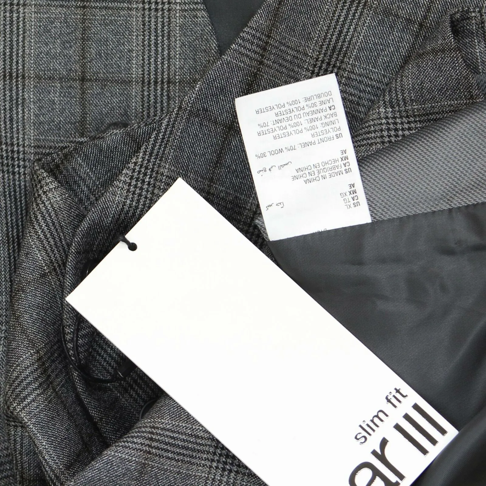 NWT Bar III Men's Slim-Fit Plaid Suit Separate Vest. HOCHVC7Y61 X-Large