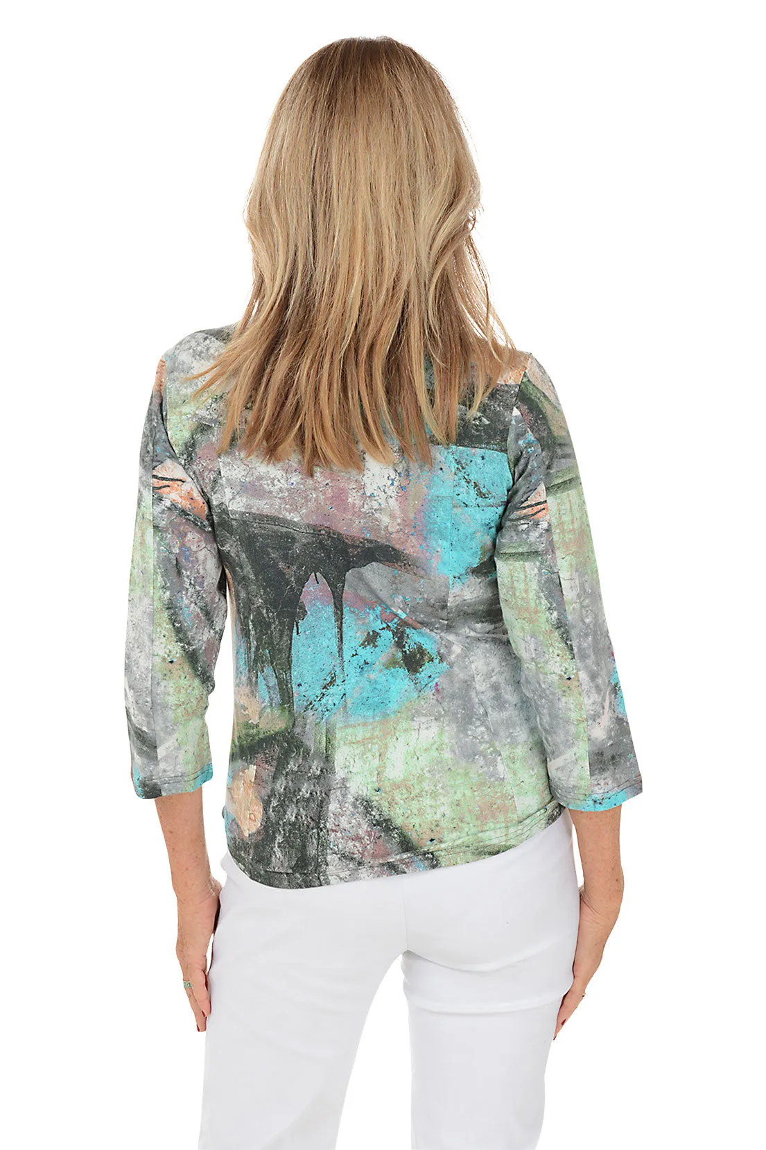 Nyla Offset Button Pocket Top