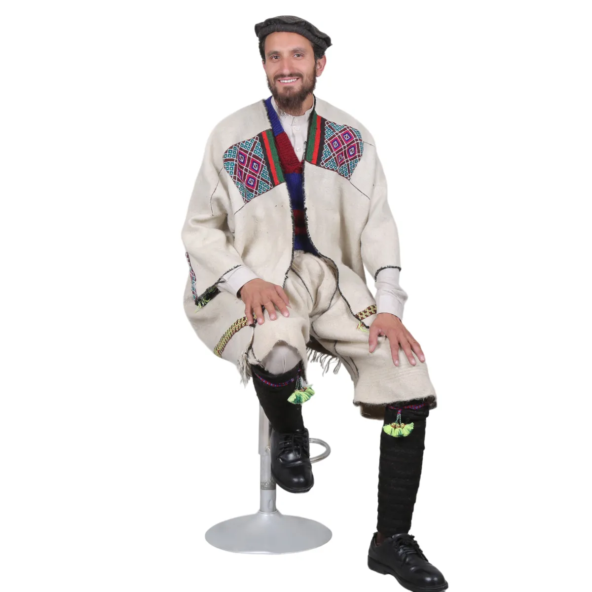 Off-White Coat Jacket, Shorts & Footwear Set Nk-061