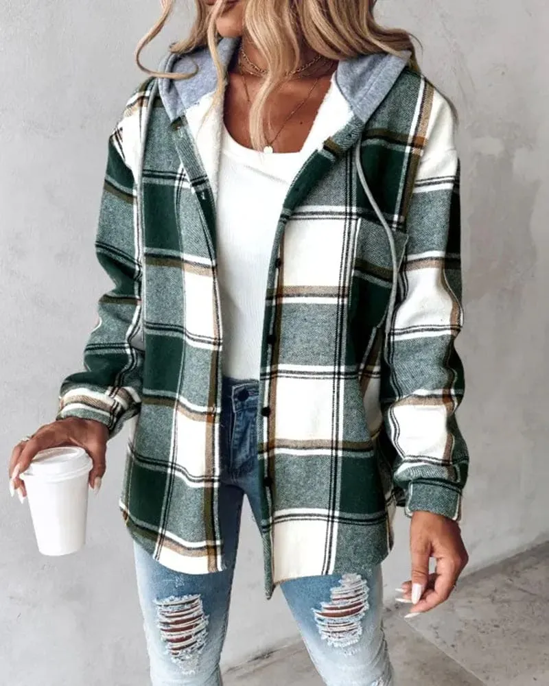 Olympie Jacket | Warm Checked Hoodie Jacket