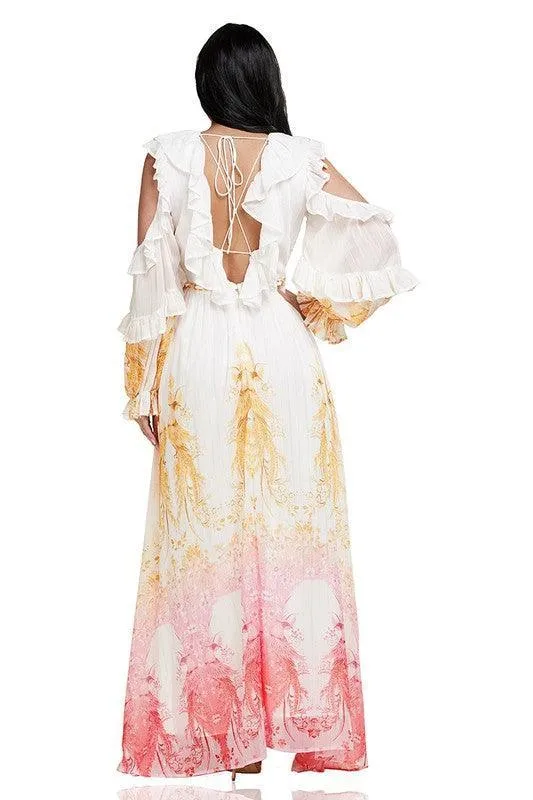 OPEN SHOULDER MAXI DRESS