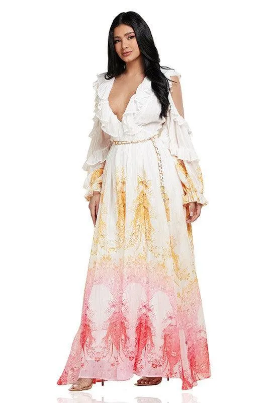 OPEN SHOULDER MAXI DRESS