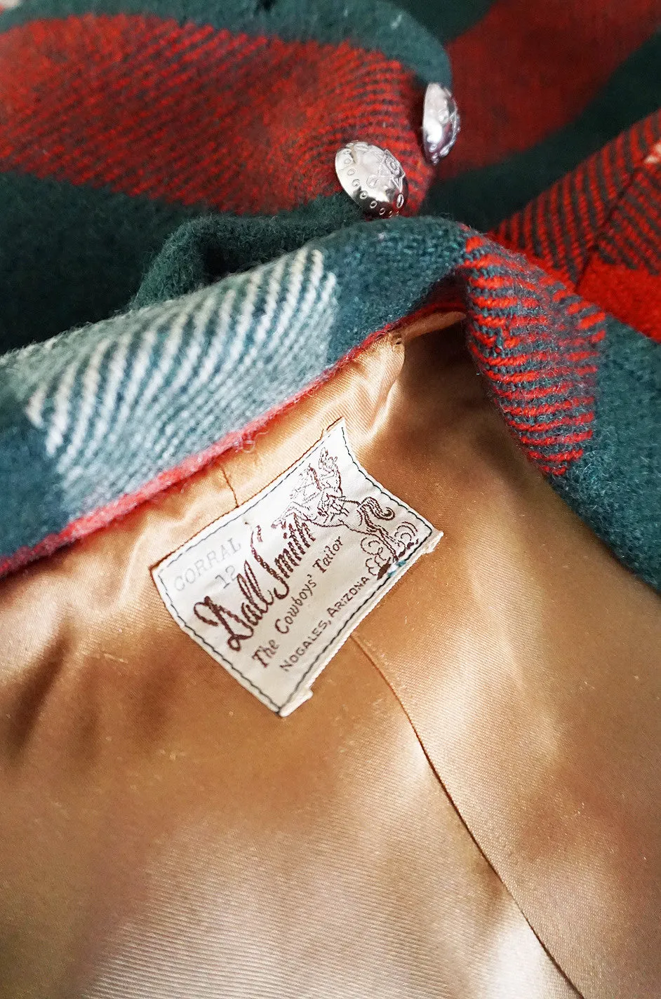 Original 1940s Western Fringe Plaid Jacket