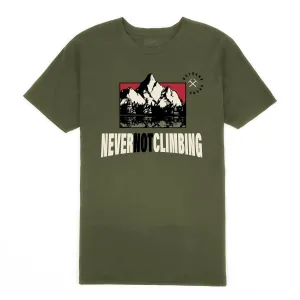 Outrank Never Not Climbing Military Green Tee