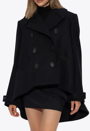 Oversized Double-Breasted Wool Peacoat