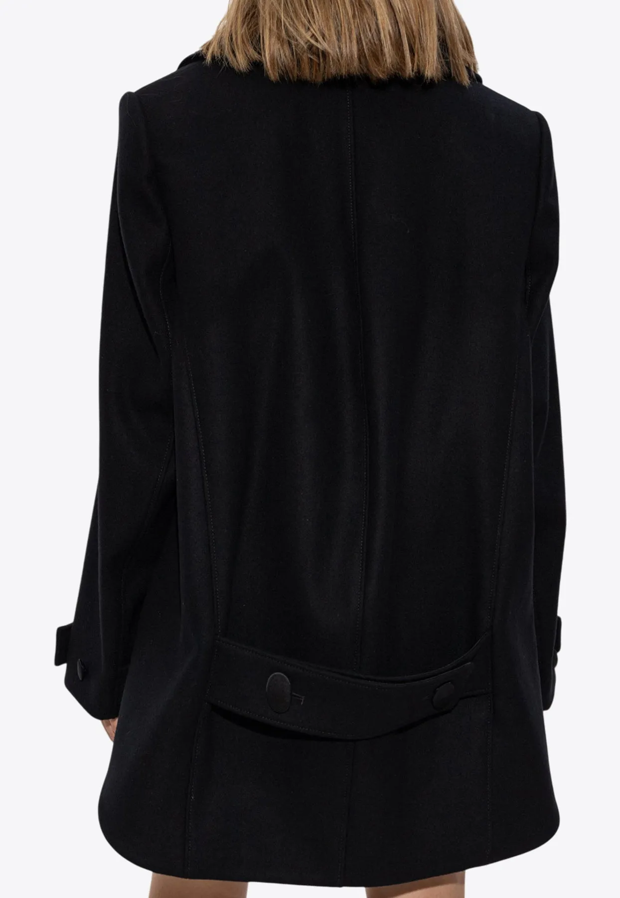 Oversized Double-Breasted Wool Peacoat