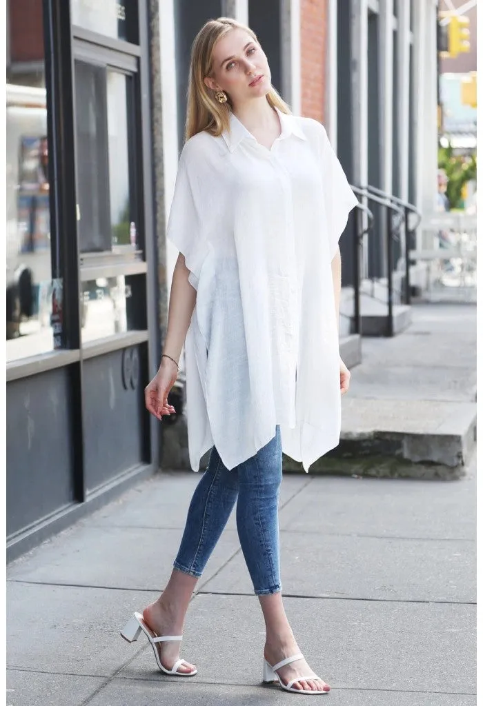 Oversized Short Sleeve Button Up