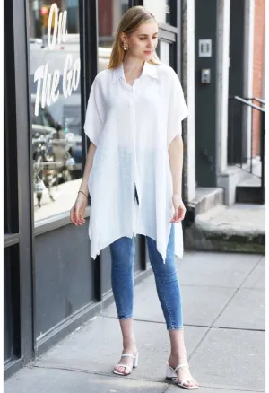 Oversized Short Sleeve Button Up