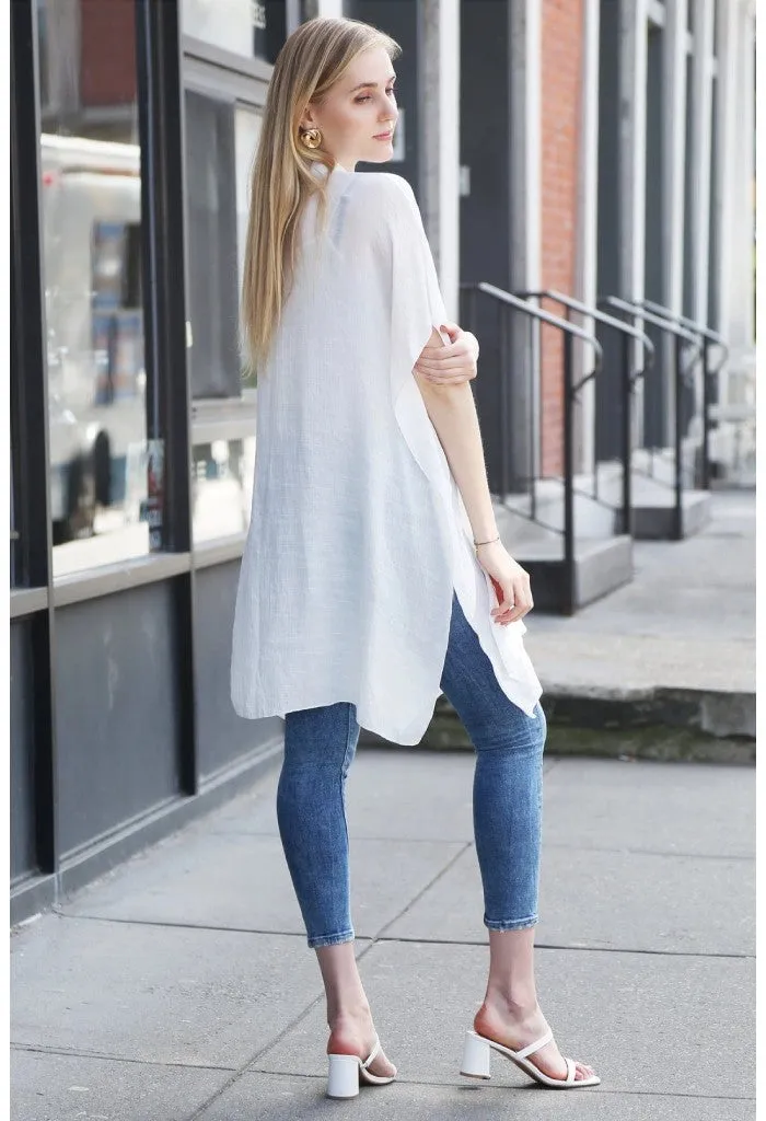Oversized Short Sleeve Button Up