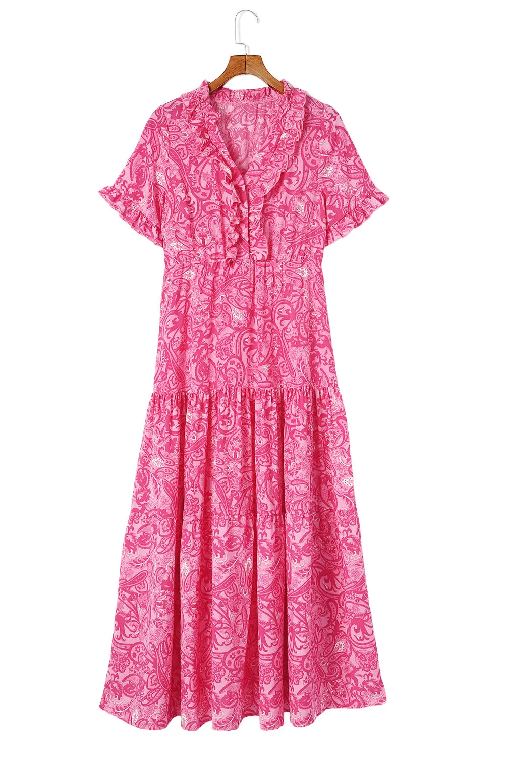 Paisley Boho Ruffle Tiered Maxi Dress