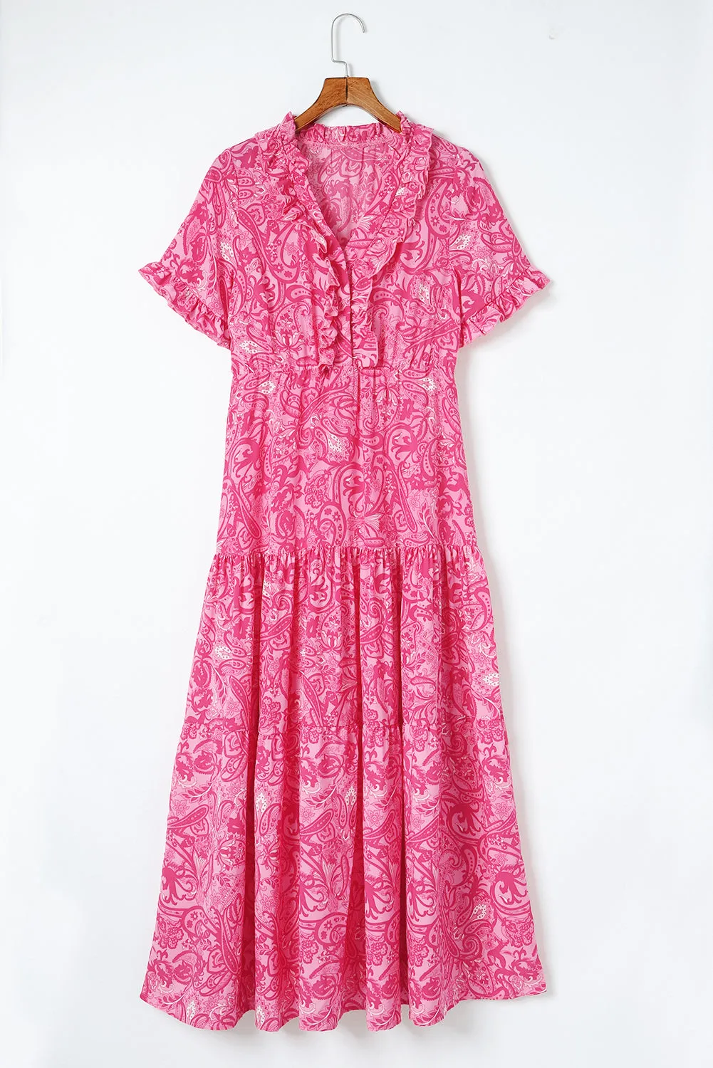 Paisley Boho Ruffle Tiered Maxi Dress