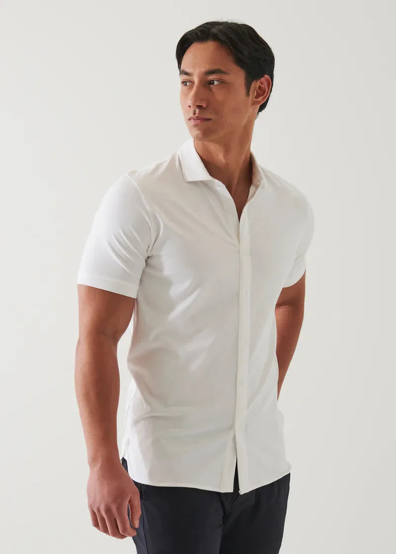 Patrick Assaraf Knit Front Shirt- White