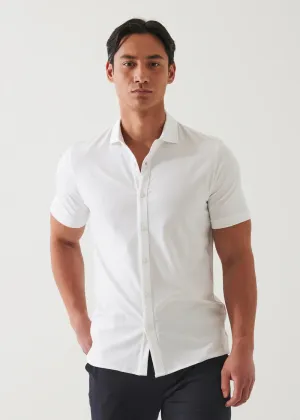 Patrick Assaraf Knit Front Shirt- White