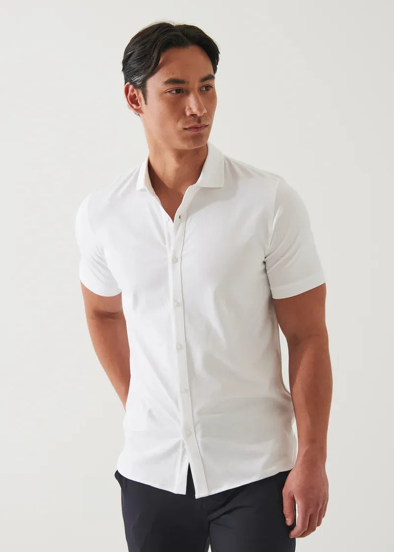 Patrick Assaraf Knit Front Shirt- White