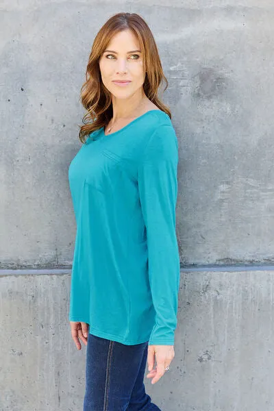Paulette Basic Bae Full Size V-Neck Long Sleeve Top