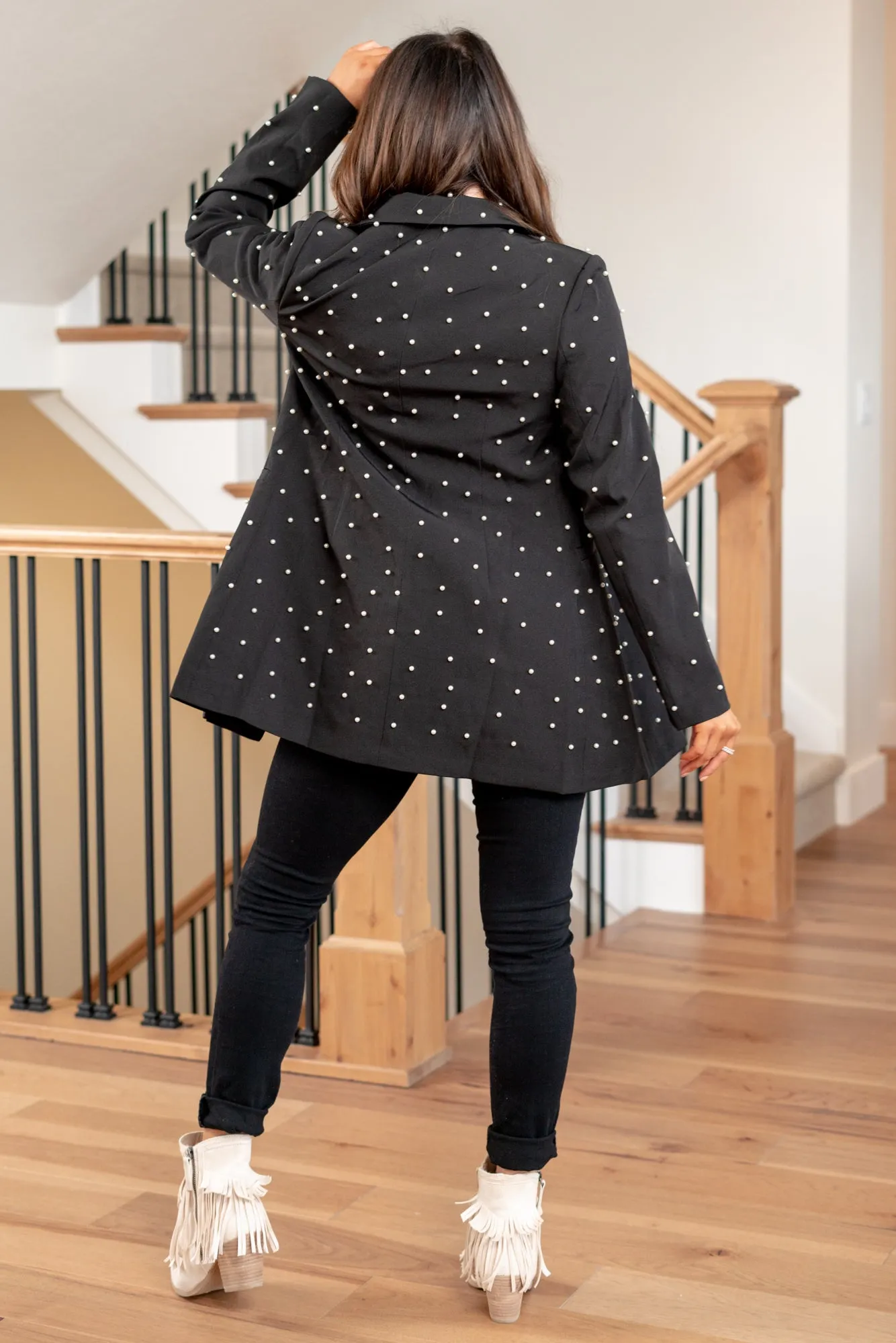 Pearl Blazer Jacket - Black