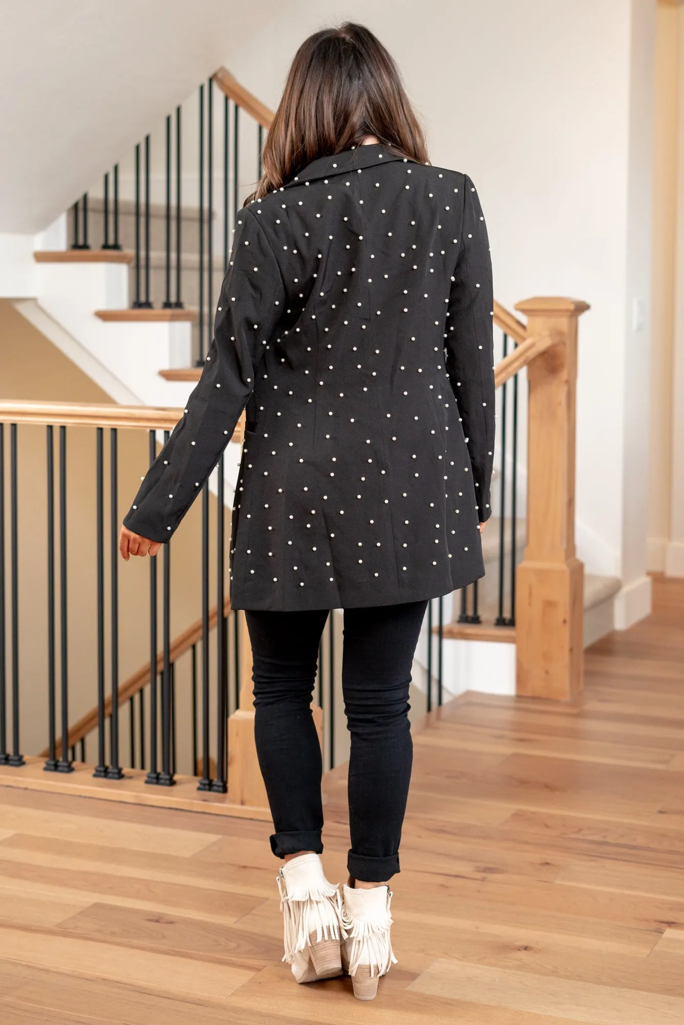 Pearl Blazer Jacket - Black