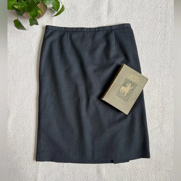 Pendleton Wool Charcoal Grey Midi Skirt size 14