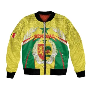 Personalised Afro Senegal Bomber Jacket Coat Of Arms Mix African Pattern LT15