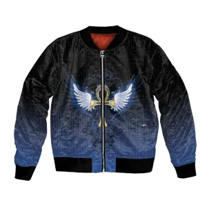 Personalised Egyptian Ankh Bomber Jacket Egypt Hieroglyphs Pattern LT15