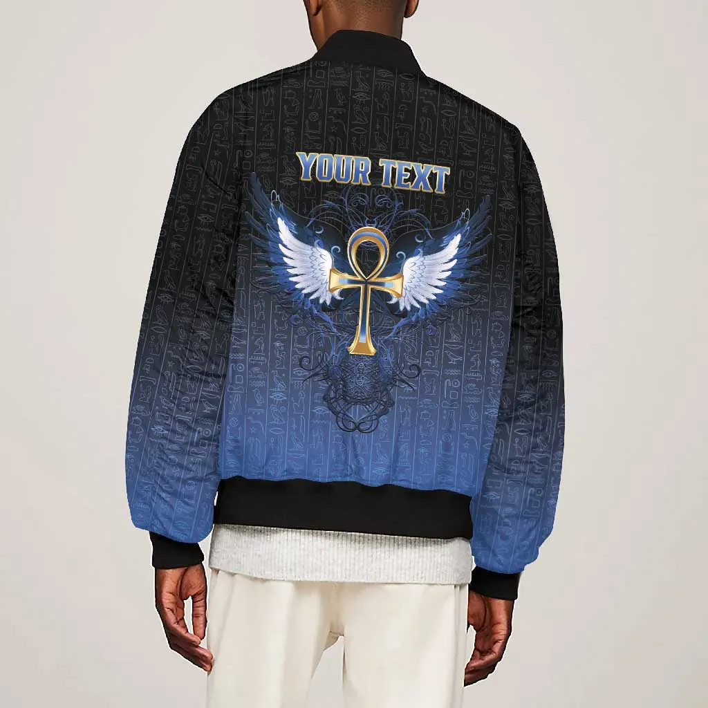 Personalised Egyptian Ankh Bomber Jacket Egypt Hieroglyphs Pattern LT15