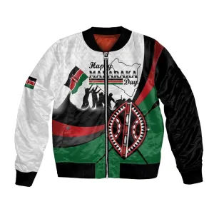 Personalised Kenya Bomber Jacket Madaraka Day - Maasai Shield LT15