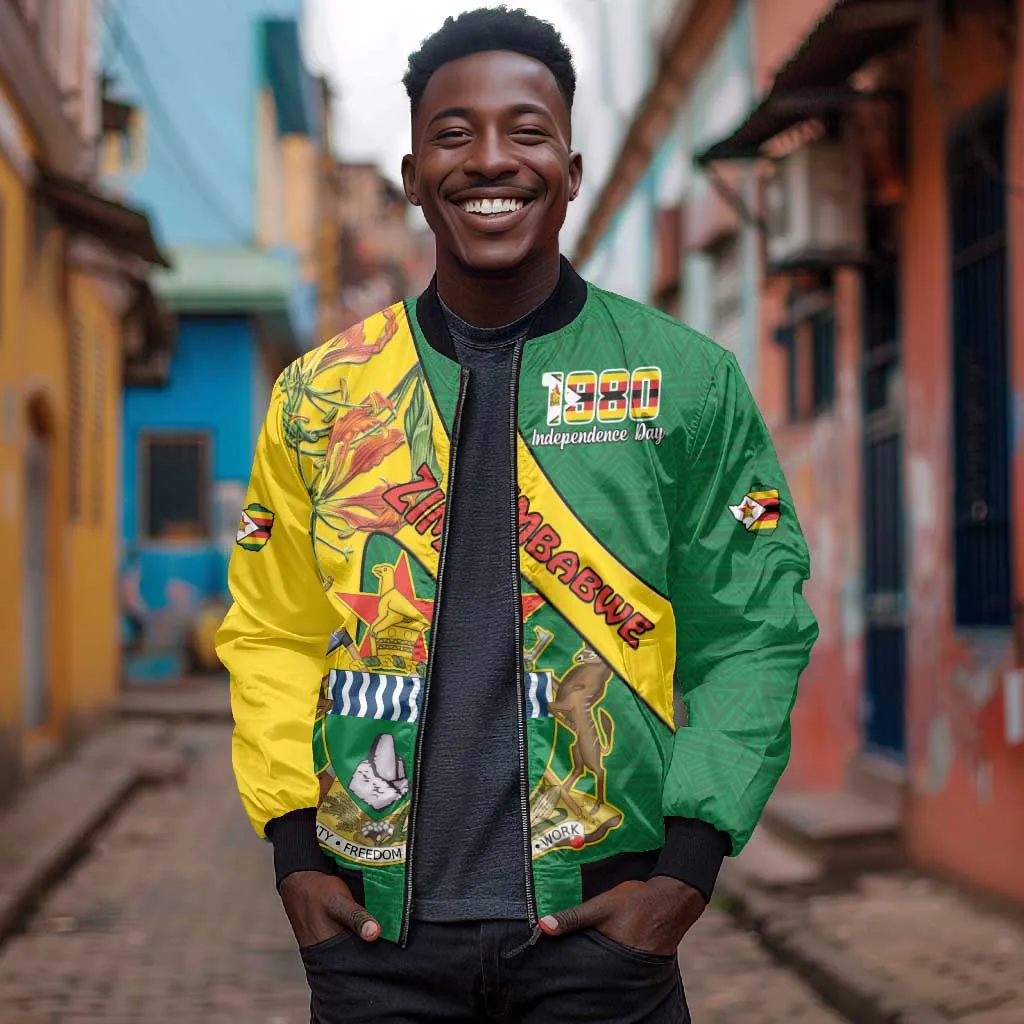 Personalised Proudly Zimbabwe Bomber Jacket Happy Independence Day LT15