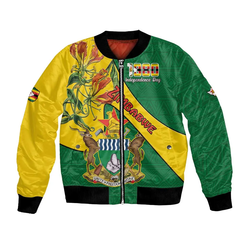 Personalised Proudly Zimbabwe Bomber Jacket Happy Independence Day LT15