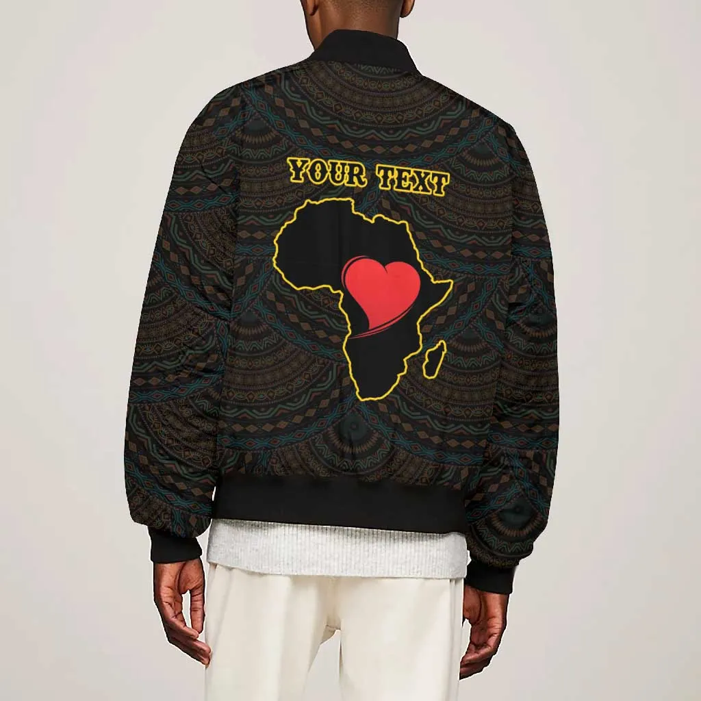 Personalized  African-American Black Love Day Bomber Jacket Sankofa Heart - Nya Akoma LT15