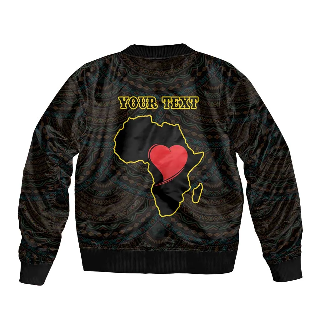 Personalized  African-American Black Love Day Bomber Jacket Sankofa Heart - Nya Akoma LT15