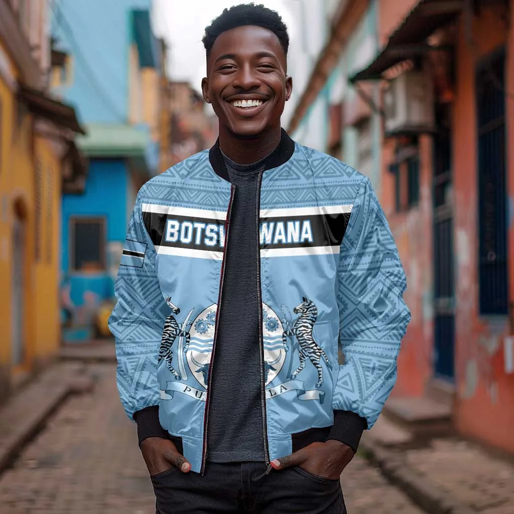 Personalized Botswana Bomber Jacket with Tswana Pula and African Pattern LT01