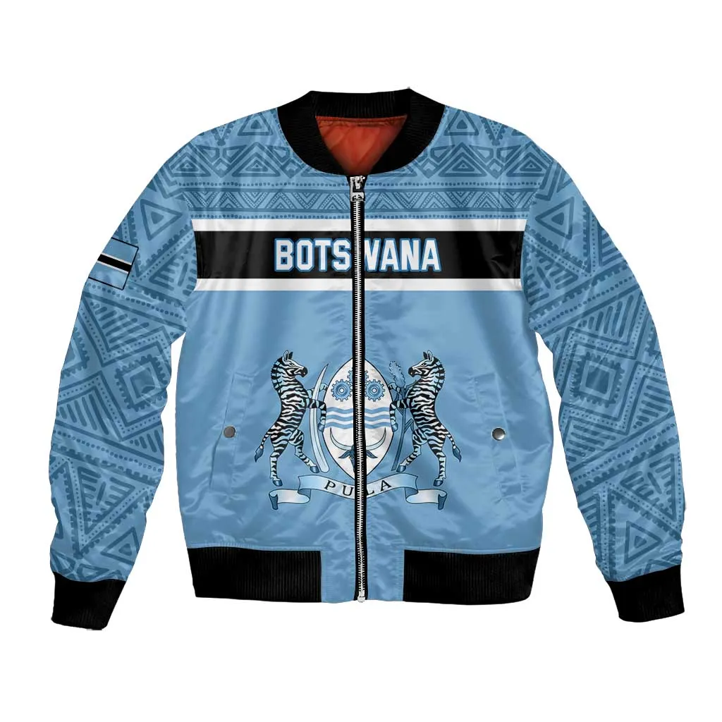 Personalized Botswana Bomber Jacket with Tswana Pula and African Pattern LT01