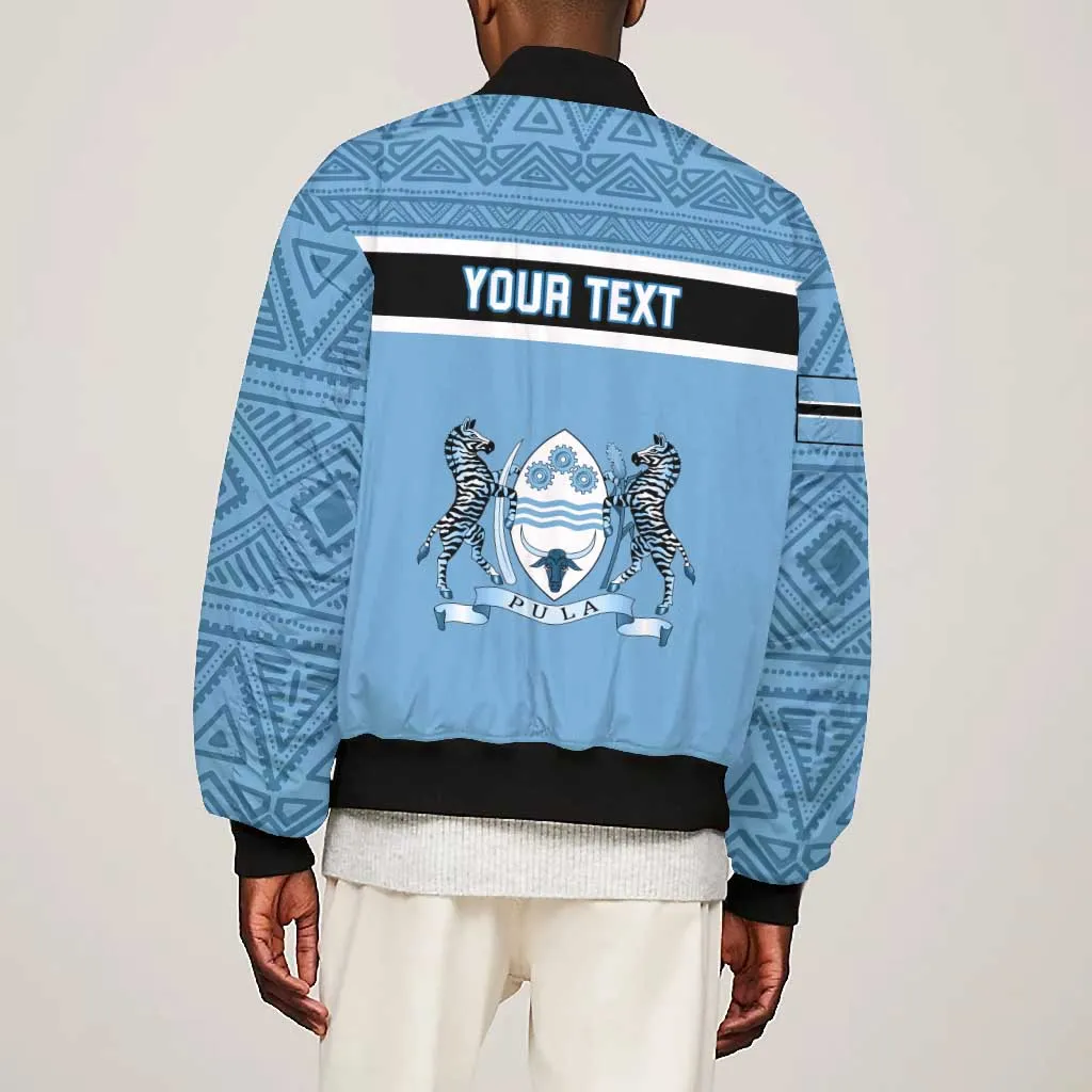 Personalized Botswana Bomber Jacket with Tswana Pula and African Pattern LT01
