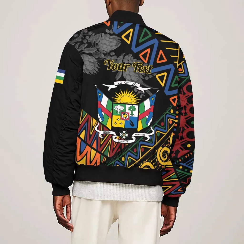 Personalized Central African Republic Bomber Jacket Protea - African Pattern LT01