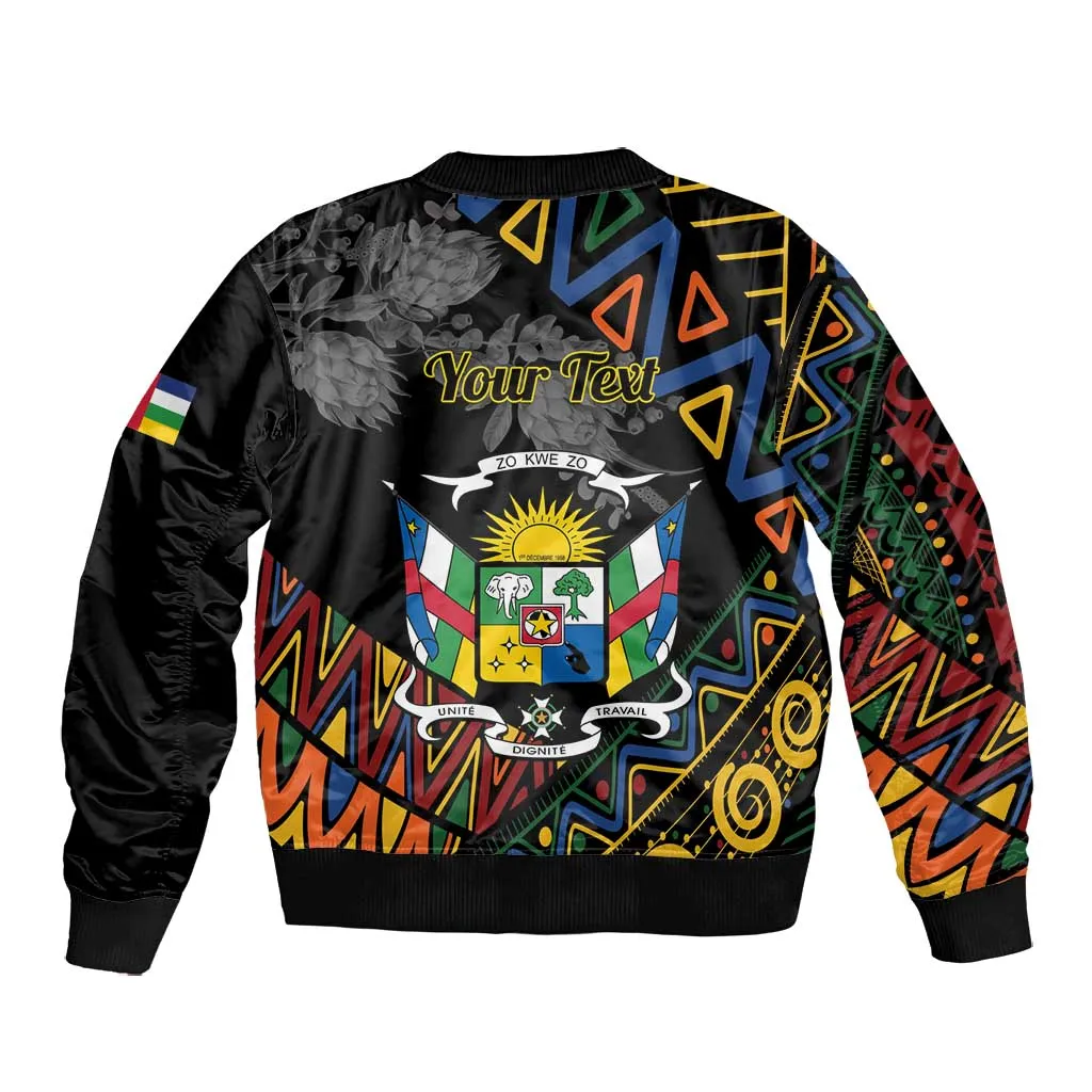 Personalized Central African Republic Bomber Jacket Protea - African Pattern LT01