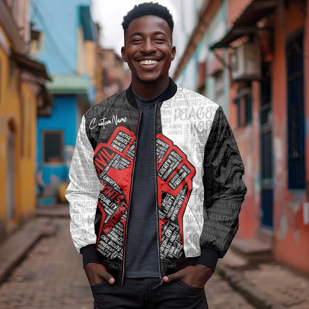 Personalized Civil Rights Movement Justice Fist Bomber Jacket DT02
