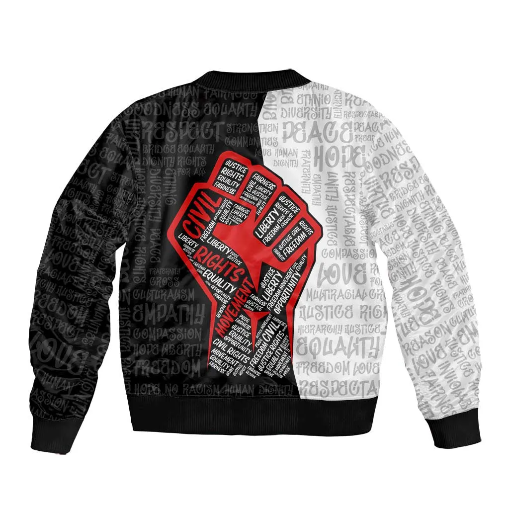 Personalized Civil Rights Movement Justice Fist Bomber Jacket DT02
