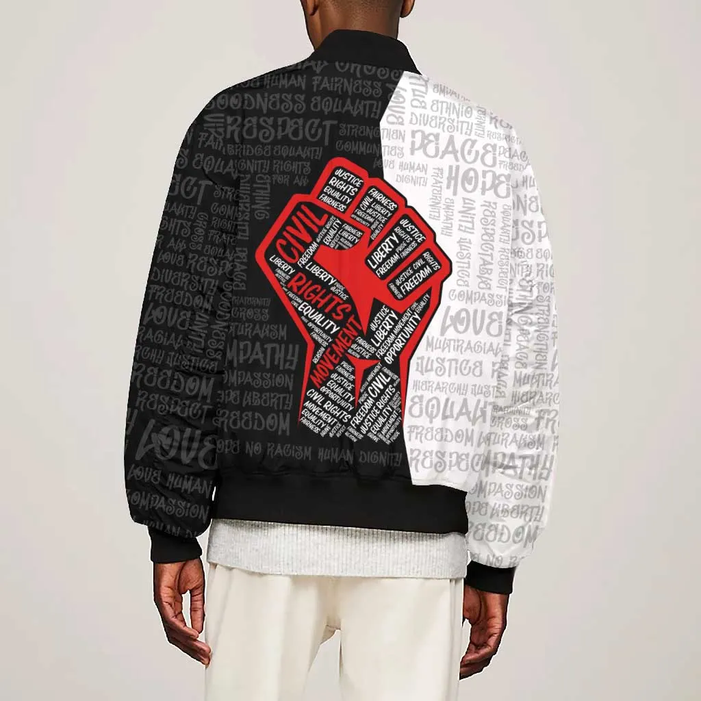 Personalized Civil Rights Movement Justice Fist Bomber Jacket DT02