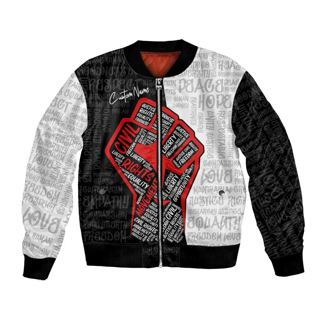 Personalized Civil Rights Movement Justice Fist Bomber Jacket DT02
