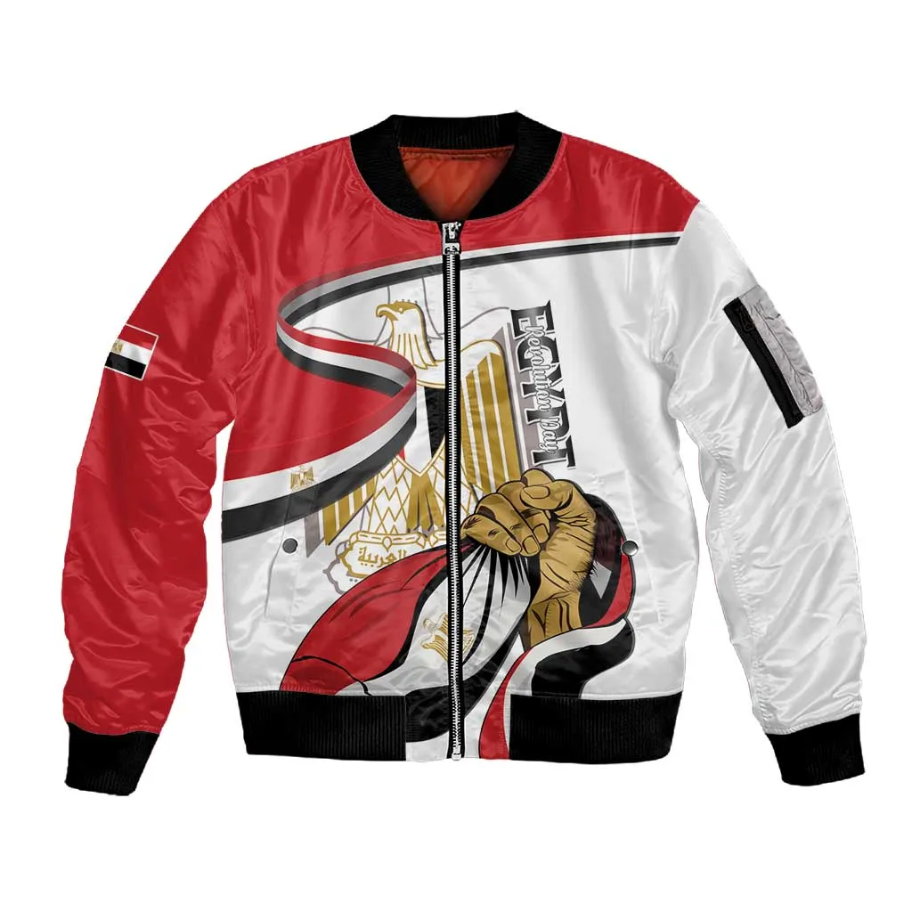 Personalized Egyptian Revolution Sleeve Zip Bomber Jacket July 23rd LT15