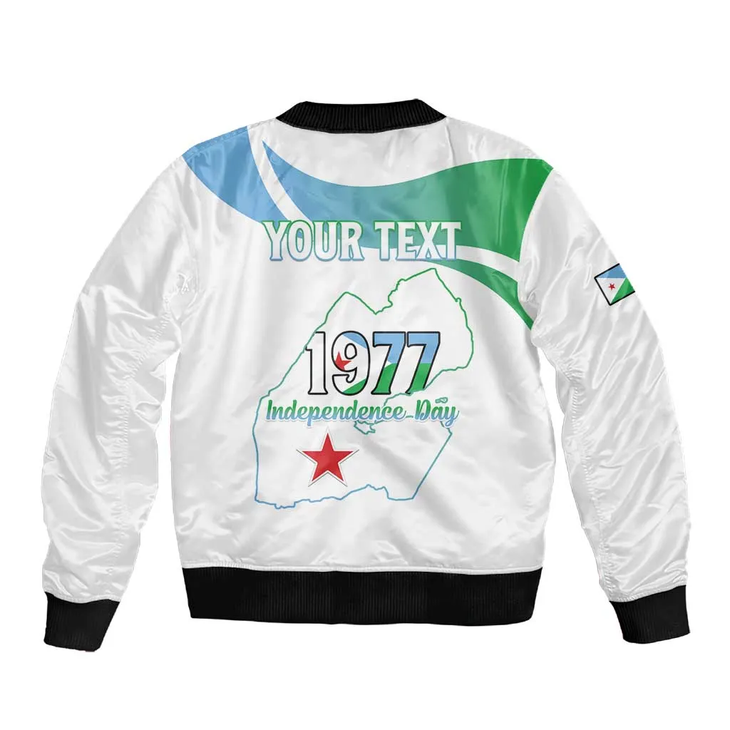 Personalized Happy Djibouti Sleeve Zip Bomber Jacket Independence Day LT15