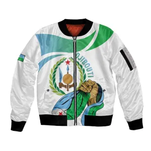 Personalized Happy Djibouti Sleeve Zip Bomber Jacket Independence Day LT15