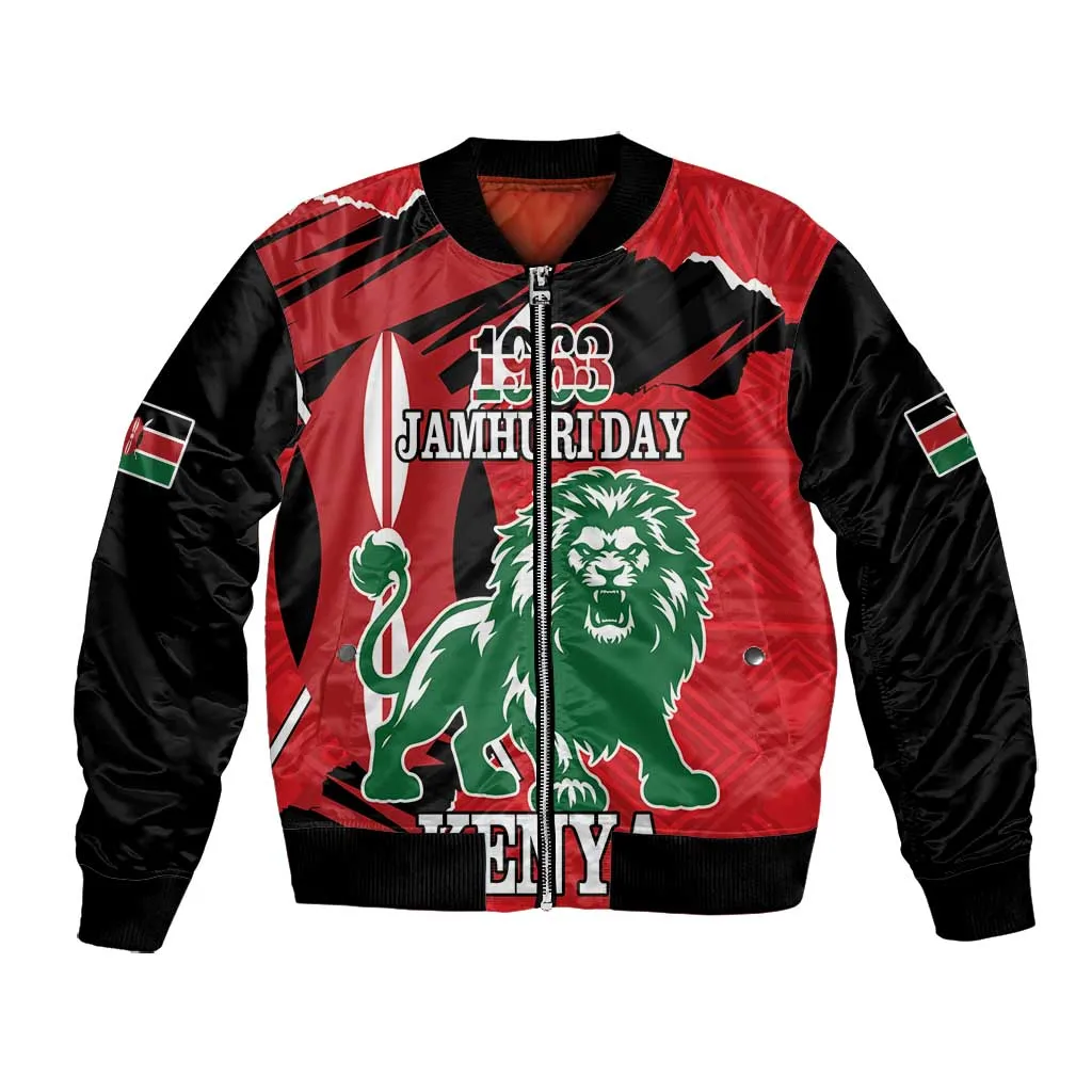 Personalized Jamhuri Day 1963 Bomber Jacket Angry Lion With African Shield LT18