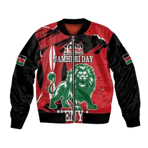 Personalized Jamhuri Day 1963 Bomber Jacket Angry Lion With African Shield LT18