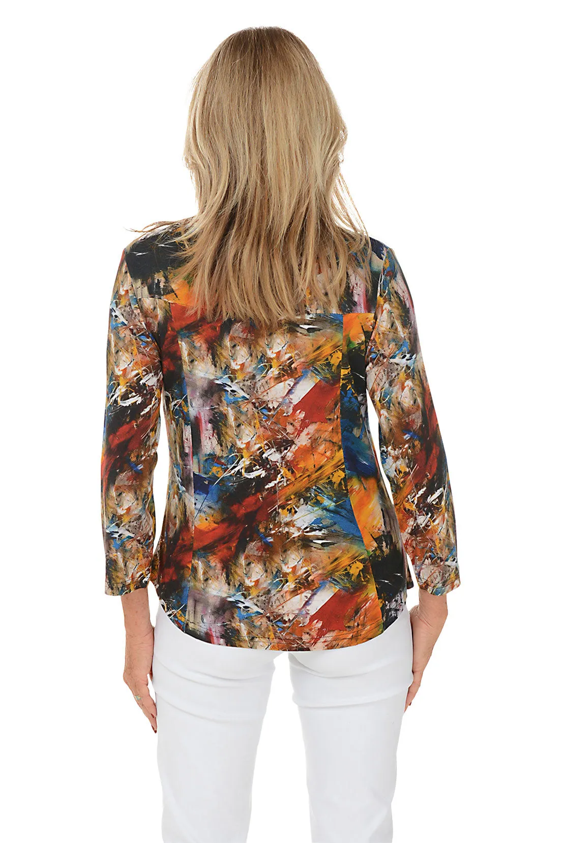 Petite Flynn V-Neck Offset Button Top