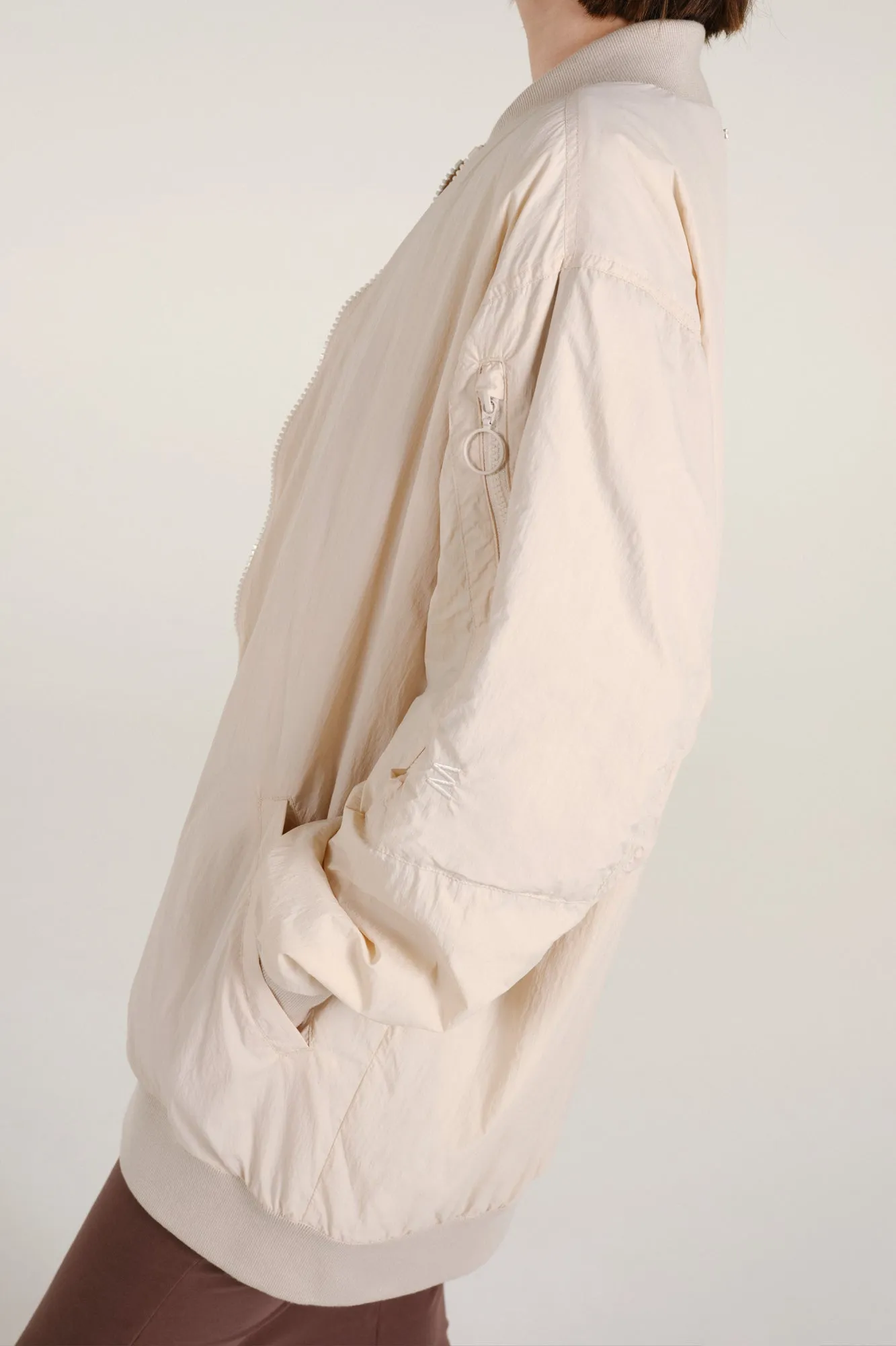 philly bomber jacket in pale sand