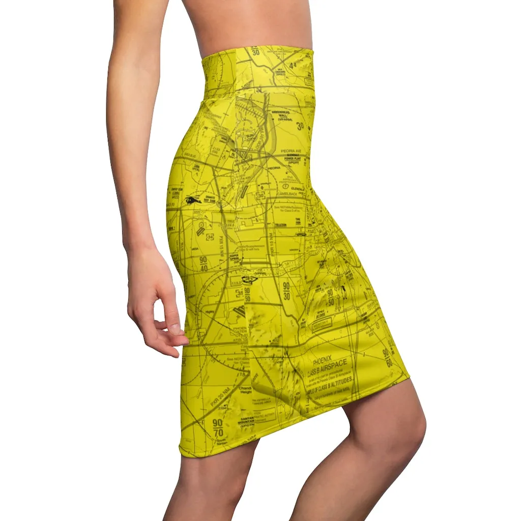 Phoenix TAC Chart pencil skirt (yellow)