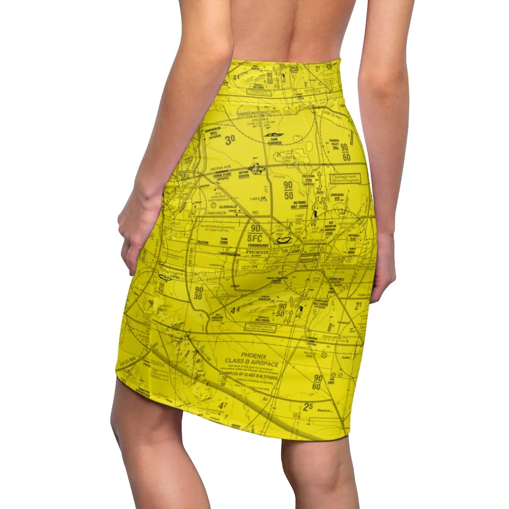 Phoenix TAC Chart pencil skirt (yellow)